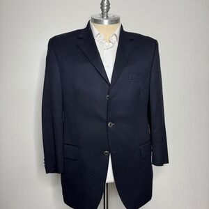 SILVERSTONE Men's Wool Ing Loro Piana‎ Blazer Navy Blue 44L Italian Fabric